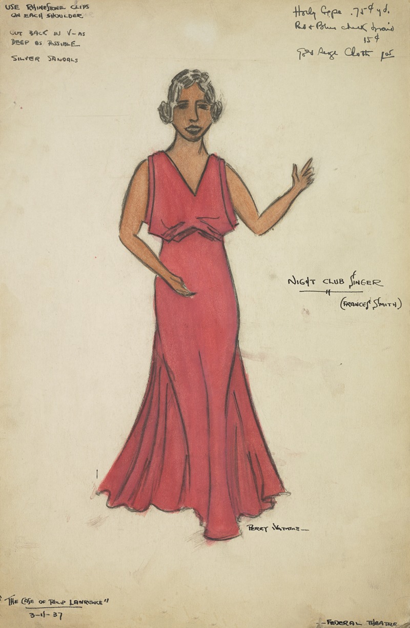 Perry Watkins - Case of Philip Lawrence: Night Club Singer(Francis Smity) in red gown