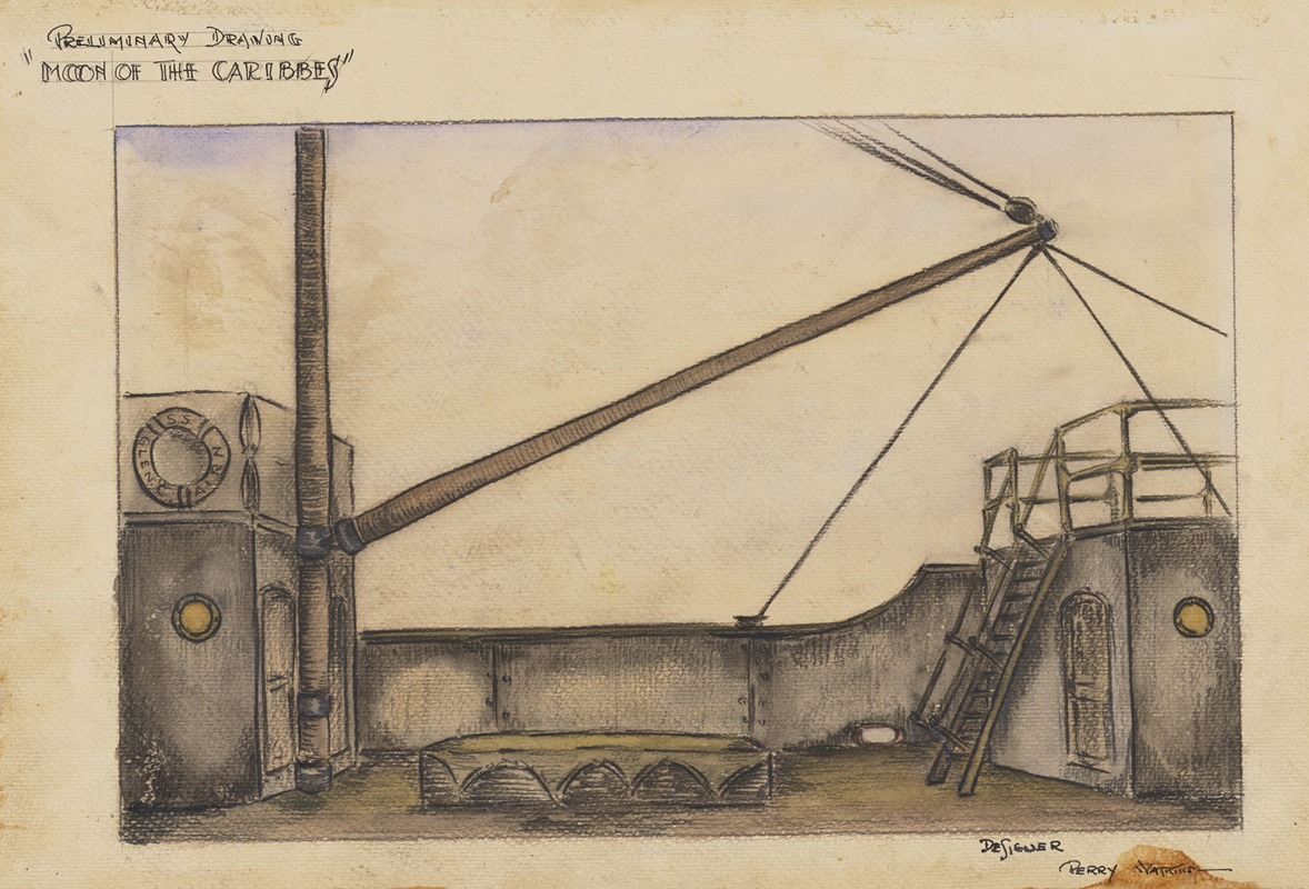 Perry Watkins - The Moon of the Caribbees: Preliminary Drawing (Deck of the S.S. Glencairn)