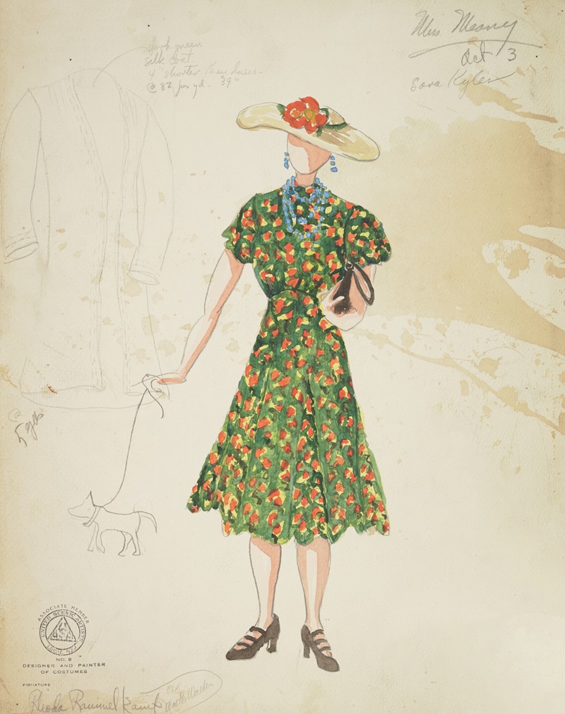 Rhoda Rammelkamp - Mr. Dooley, Jr.: Miss Mooney. Green dress with orange and yellow spots