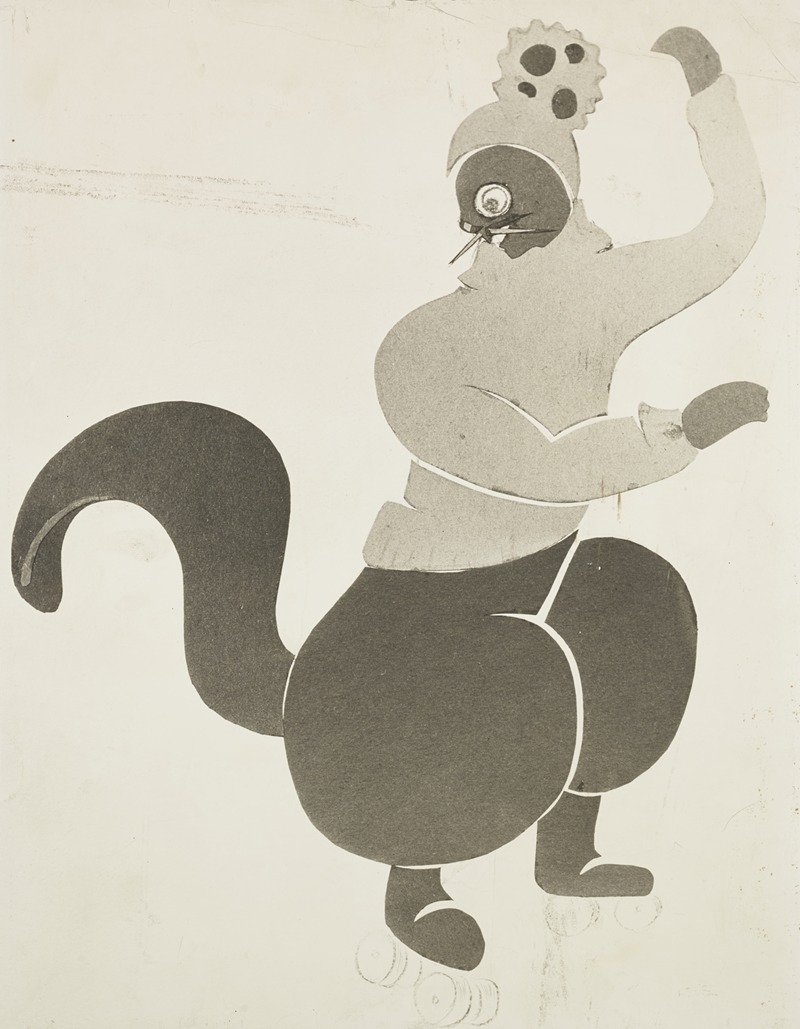 Samuel Leve - Revolt of the Beavers: Grey and black animal costume with roller skates