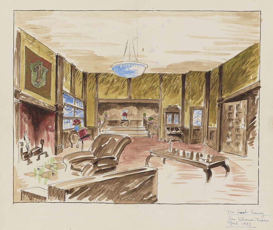 Stanford MacNider - The Last Enemy: Sketch no. 1 (Domestic interior)