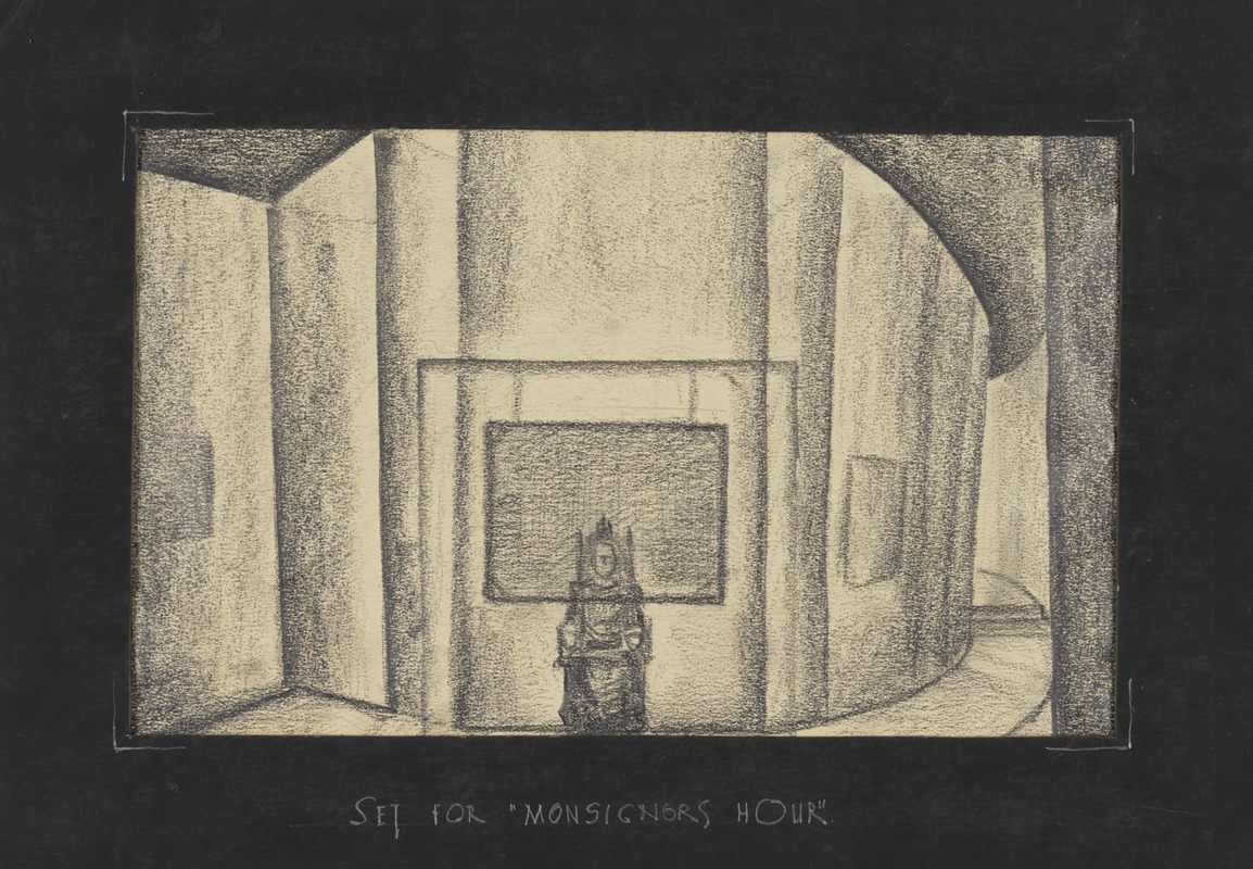 William Perkins - Monsignor’s Hour: Sketch no. 1, ‘Set’ (Pencil Sketch of Throne Room)