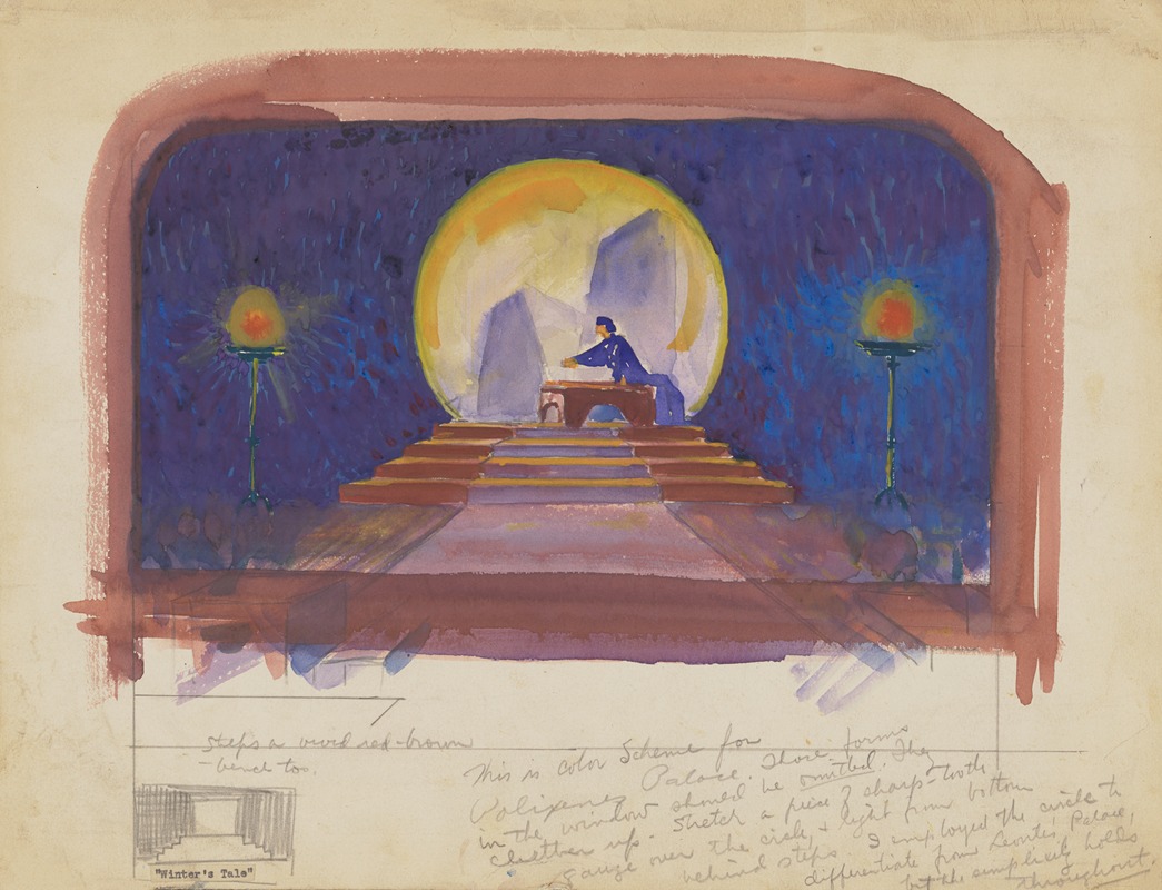 William Perkins - The Winter’s Tale: Sketch no. 1, ‘Color Scheme for Palixenes Palace’