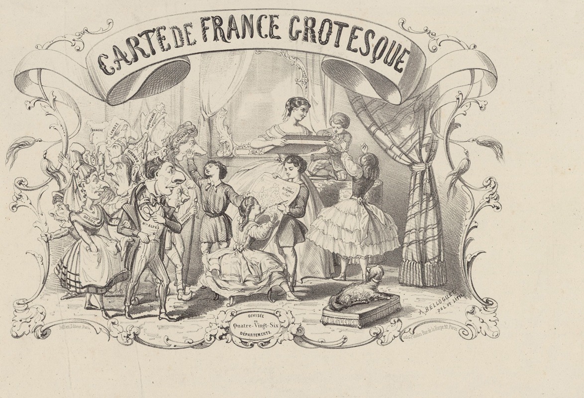 Achille Belloguet - Carte de France instructive et amusante divisée en Quatrevingt six Départements