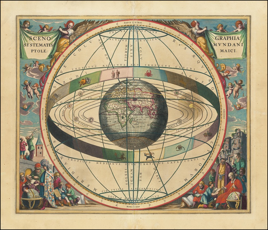 Andreas Cellarius - celestial map – Scenographia Systematis Mundani Ptolemaici