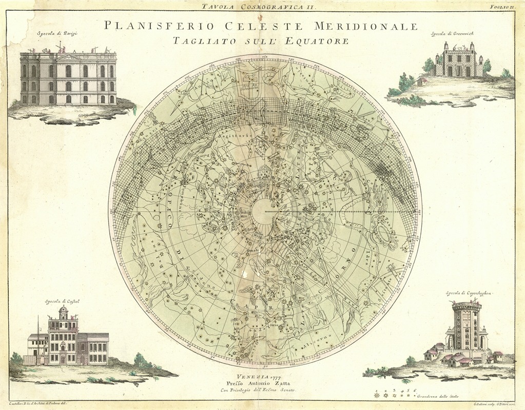 Antionia Zatta - Planisferio celestemeridionale ; tagliato sull’ Equatore