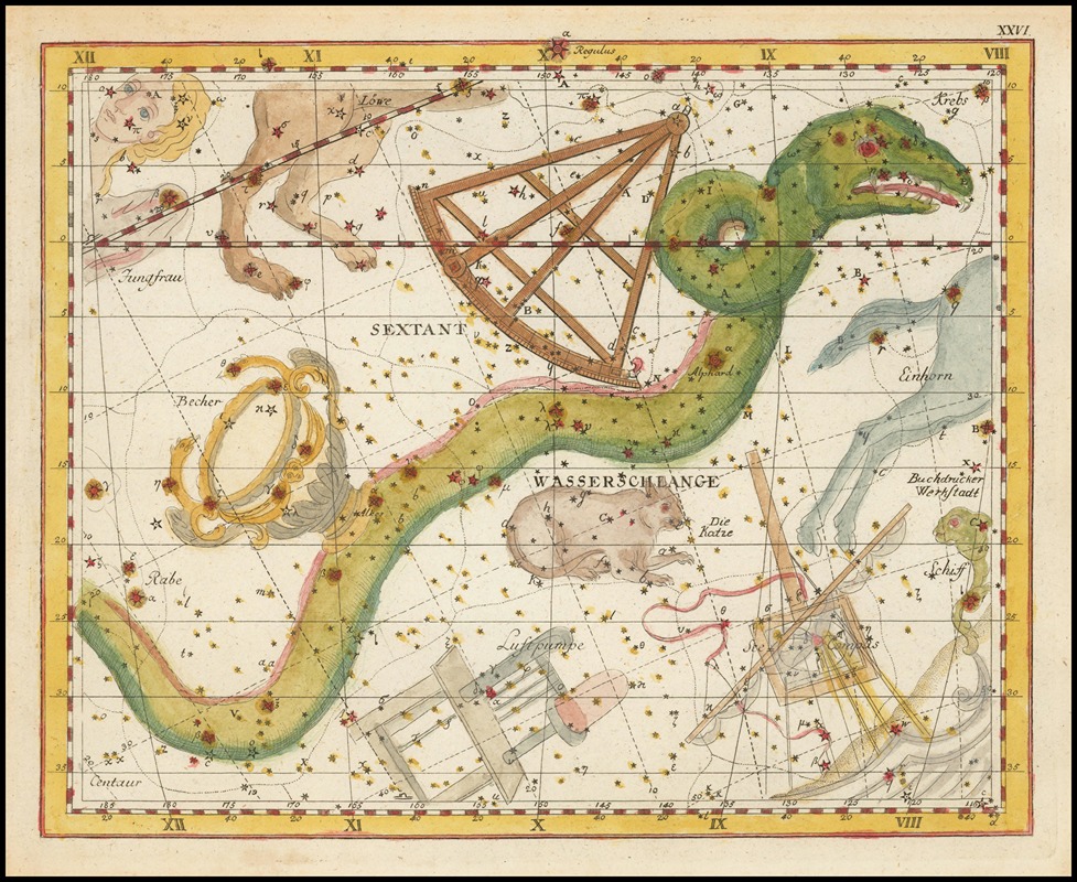 Johann Elert Bode - 26.Hydra Continua, Crater, Corvus, Centaurus et Lupus