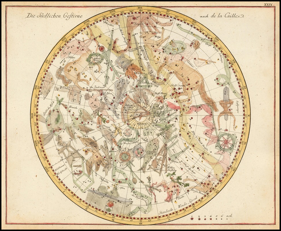 Johann Elert Bode - 29.Die Südlichen Gestirne nach de la Caillee