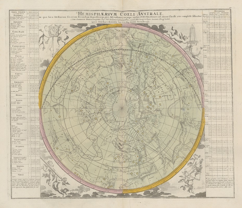 Johann Gabriel Doppelmayr - Atlas Coelestis Pl.17