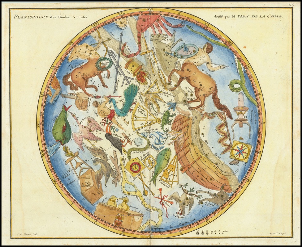 John Flamsteed - Planisphere des Etoiles Australes