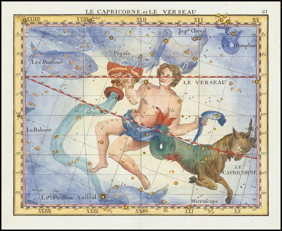 John Flamsteed - Le Capricorne, et Le Verseau (Capricorn & Aquarius)