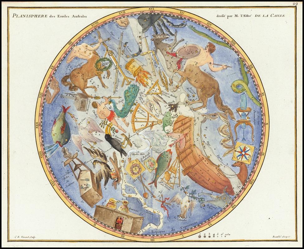 John Flamsteed - Planisphere des Etoiles Australes