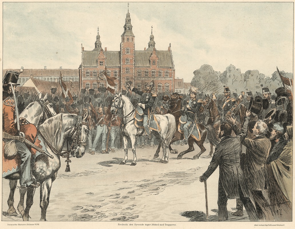 Karl Hansen Reistrup - Frederik den Syvende tager afsked med tropperne. (Frederik VII bids farewell to the troops)