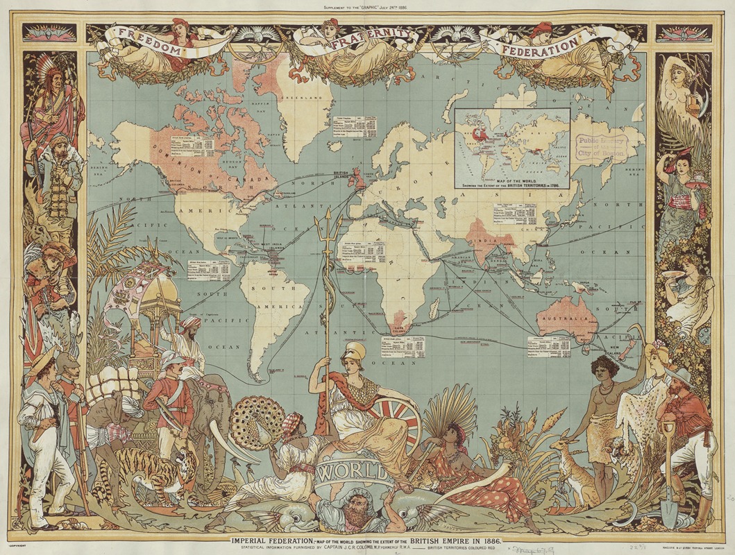 Walter Crane - Imperial Federation, Map of the World Showing the Extent of the British Empire in 1886