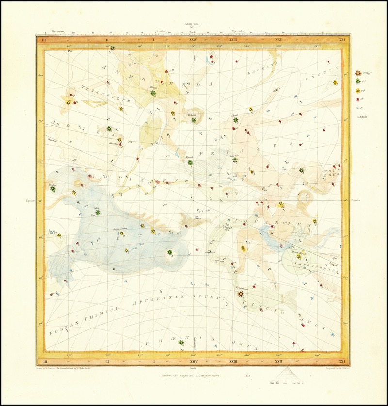 William Barnard Clarke - Celestial map depicting Aries, Pegasus, Aquarius