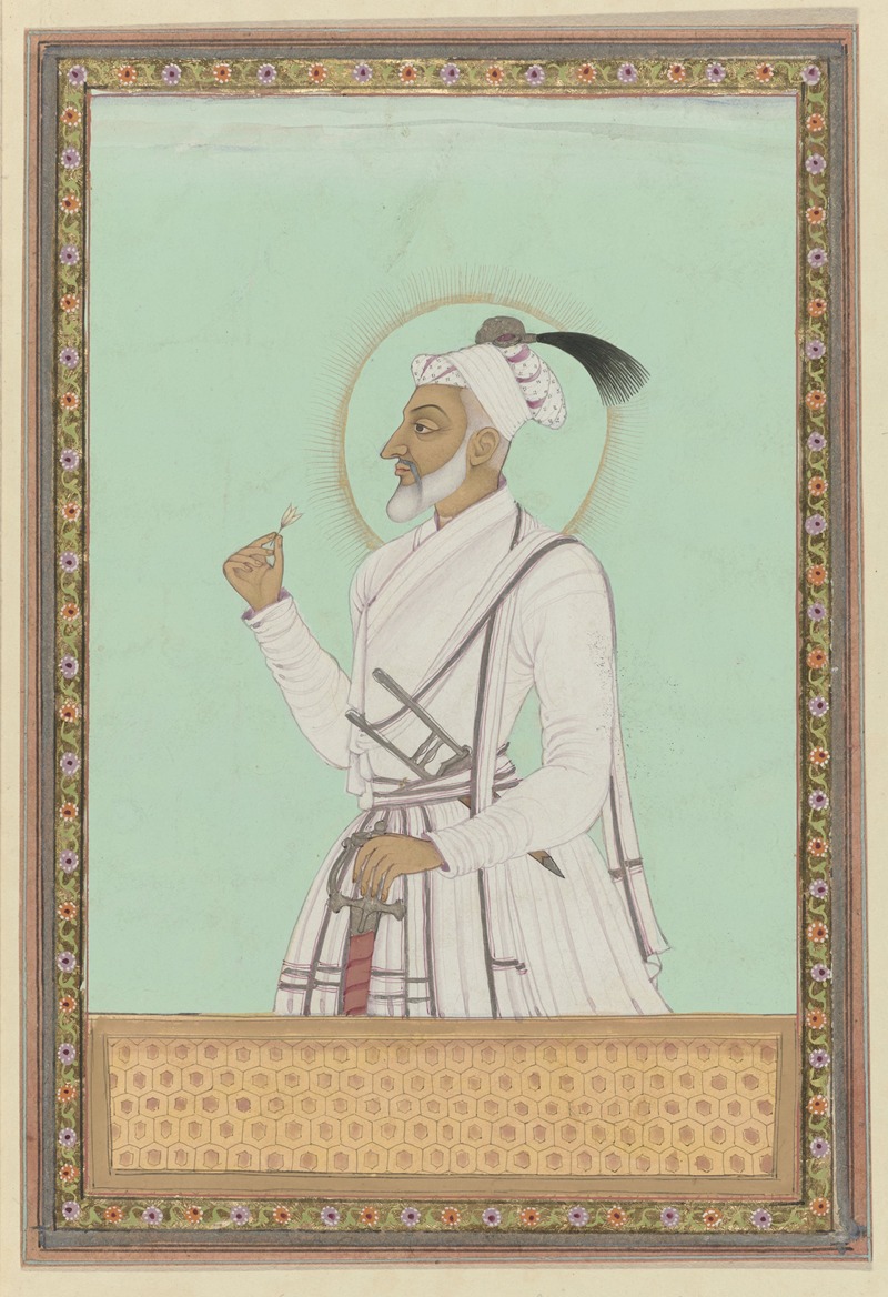 Anonymous - Portret van Aurangzeb, youngest son of Shah Jahan