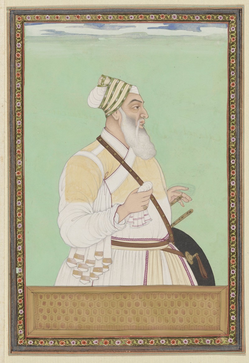 Anonymous - Portret van Fath Jang Khan, de grootvizier van Aurangzeb