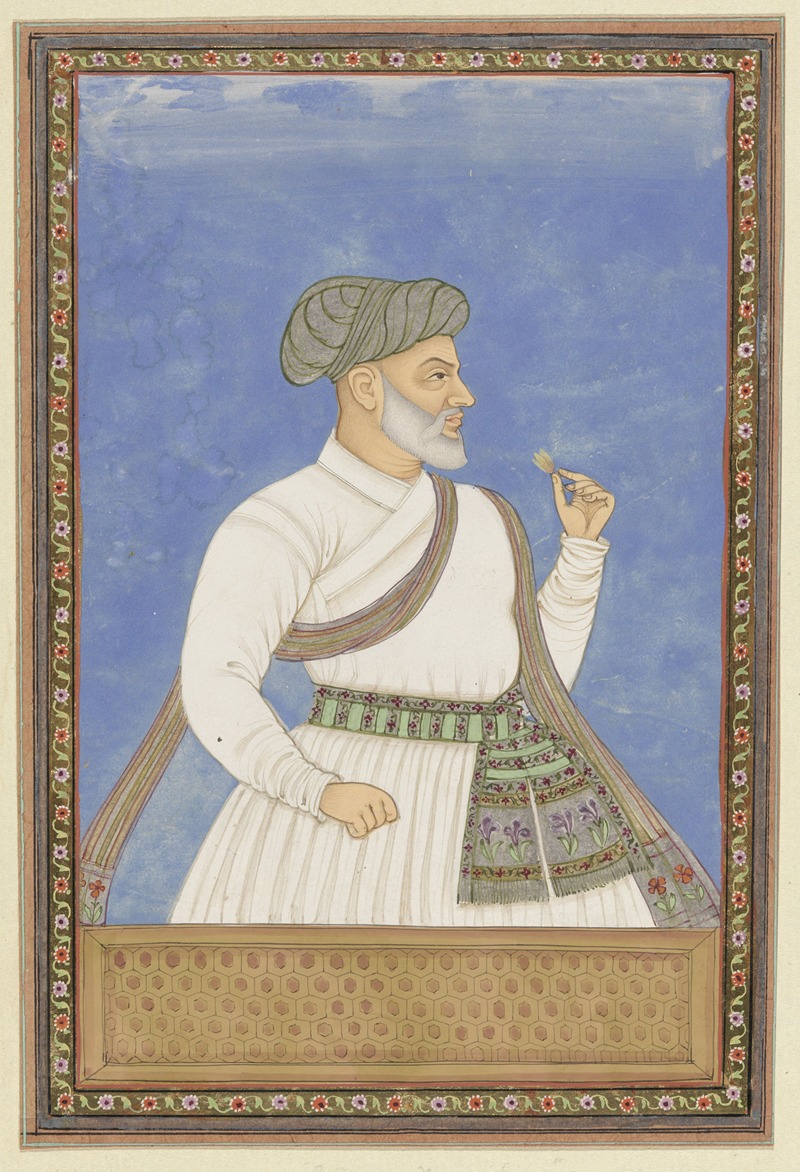 Anonymous - Portret van Mulla Abd al-Samad, die secretaris (dabir) van Sultan Abdullah is geweest