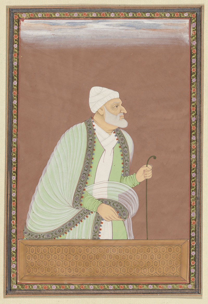 Anonymous - Portret van Mulla Tayfur, die de leraar (ustad) van Sultan Abdullah is geweest