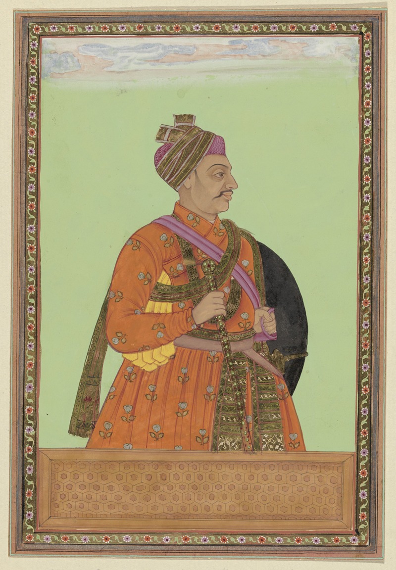 Anonymous - Portret van Musa Khan, die een page van Sultan Abdullah