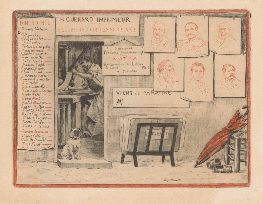 Henri-Charles Guérard - Dinner invitation from Henri Guérard