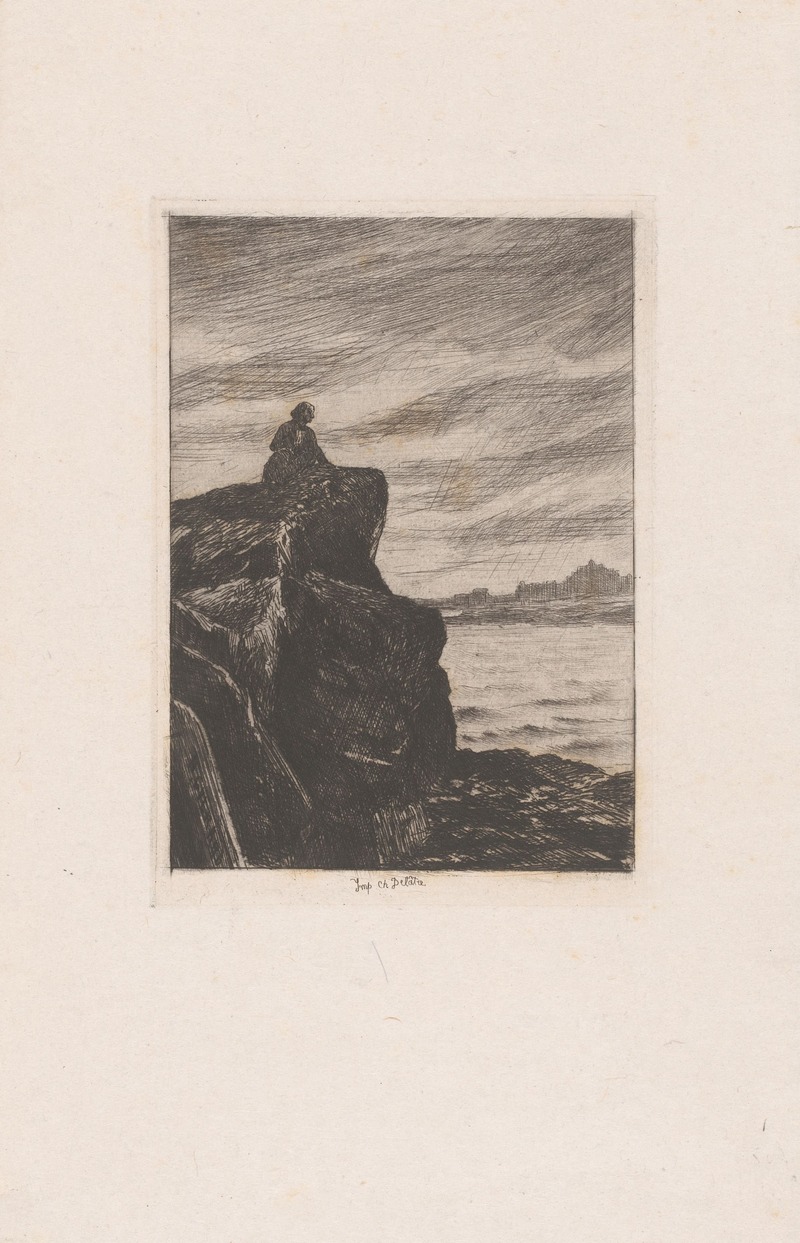 Henri-Charles Guérard - Exiled Victor Hugo looks out to sea