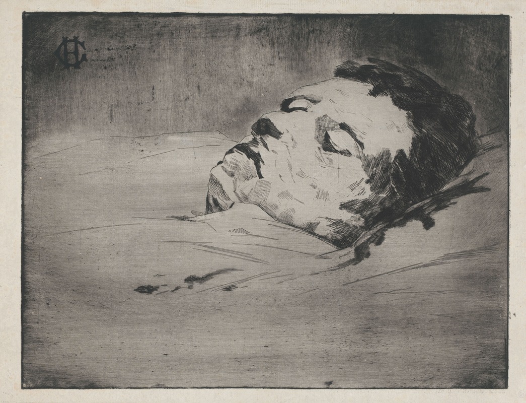 Henri-Charles Guérard - Portrait of an unknown man on his deathbed