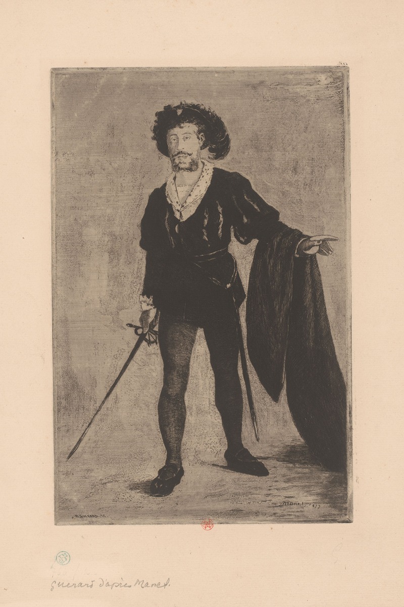 Henri-Charles Guérard - Portrait of Jean-Baptiste Faure in the role of Hamlet