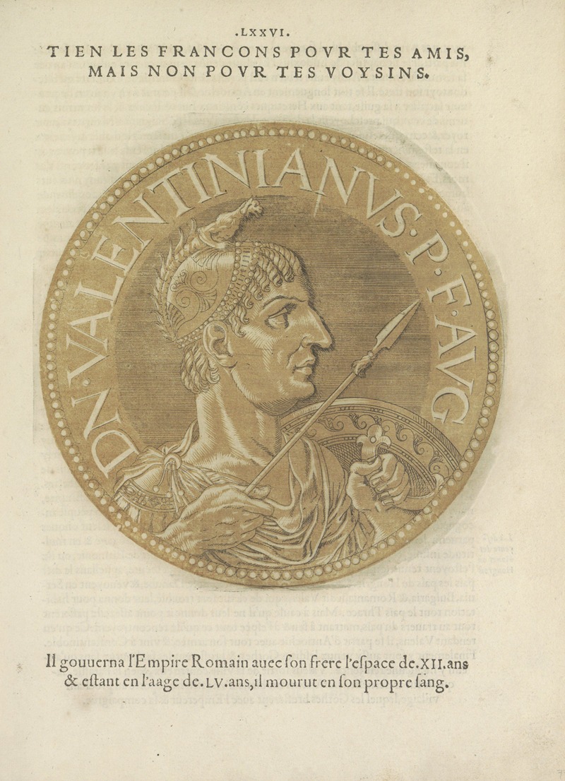 Hubert Goltzius - Portrait of Emperor Valentinianus I