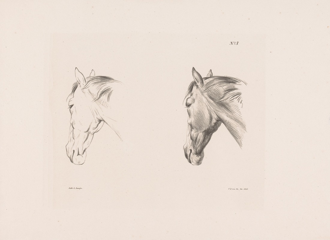 Pieter Frederik van Os - Twee studies van een paardenhoofd