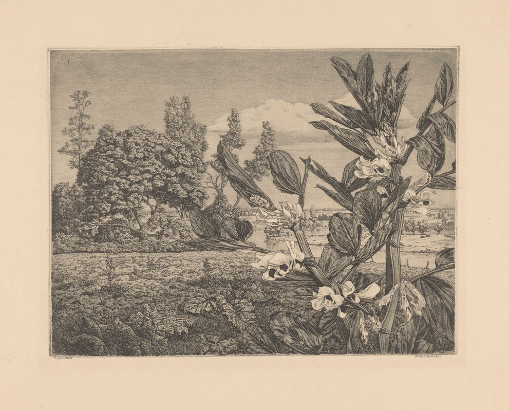 Arend Hendriks - Landschap met bloemen