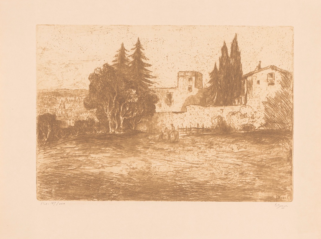 Etienne Bosch - Landschap bij Rome