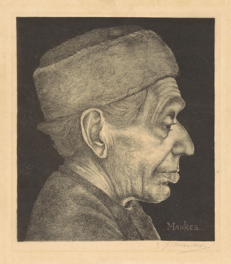 Jan Mankes - Portret van Douwe met muts