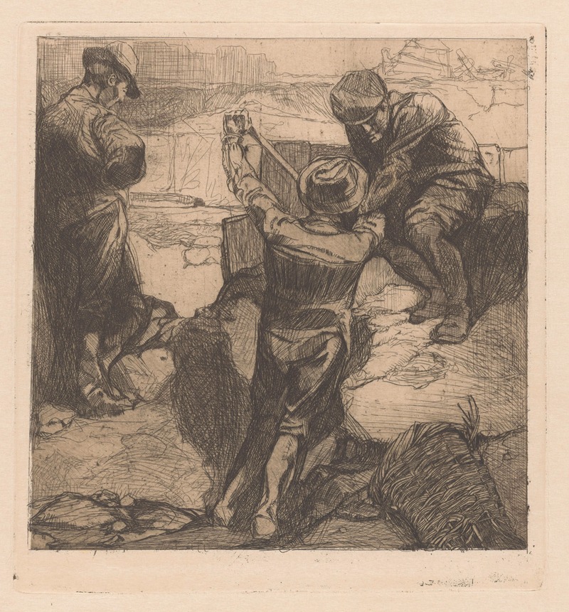 Johannes Josephus Aarts - Drie arbeiders aan het werk