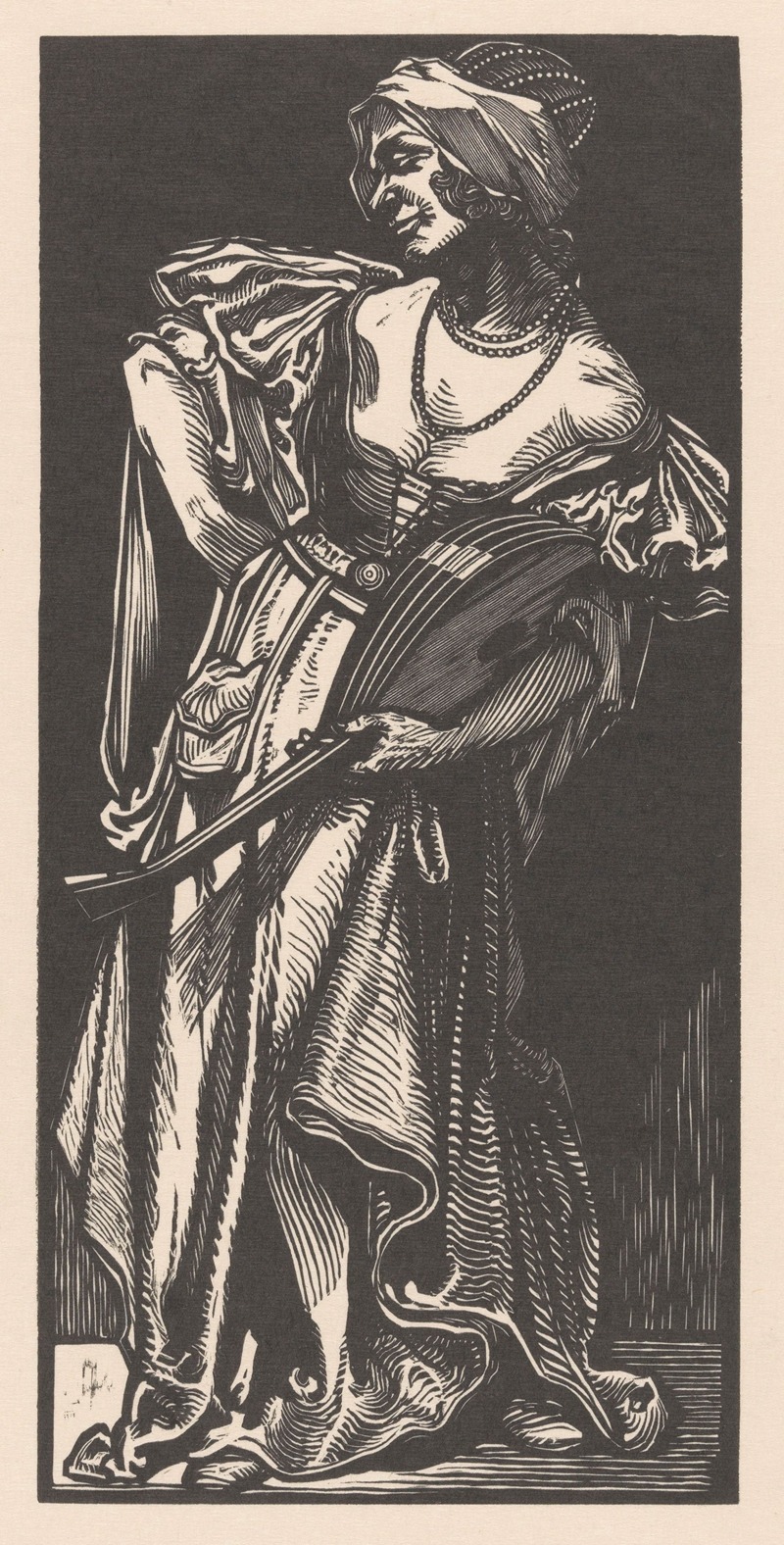 Johannes Josephus Aarts - Vrouw met luit