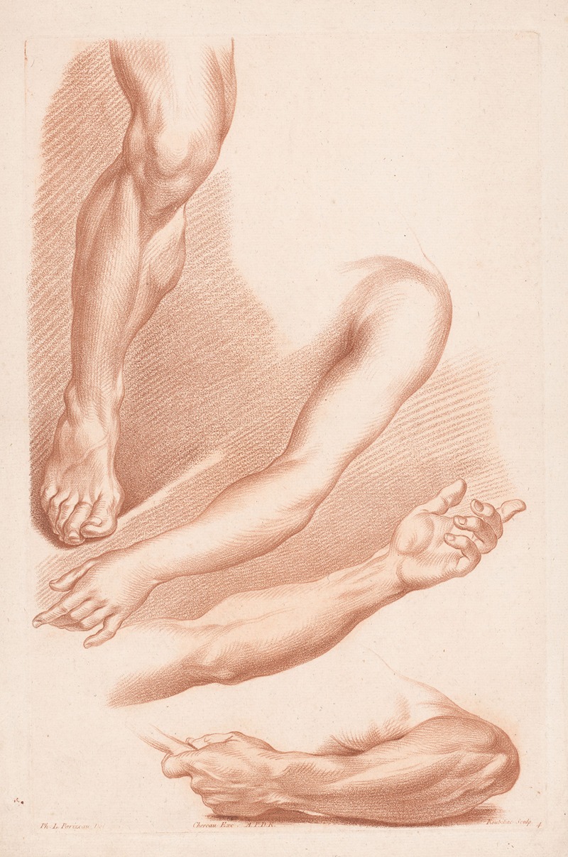 Louis-François Roubiliac - Different views of a leg and arms