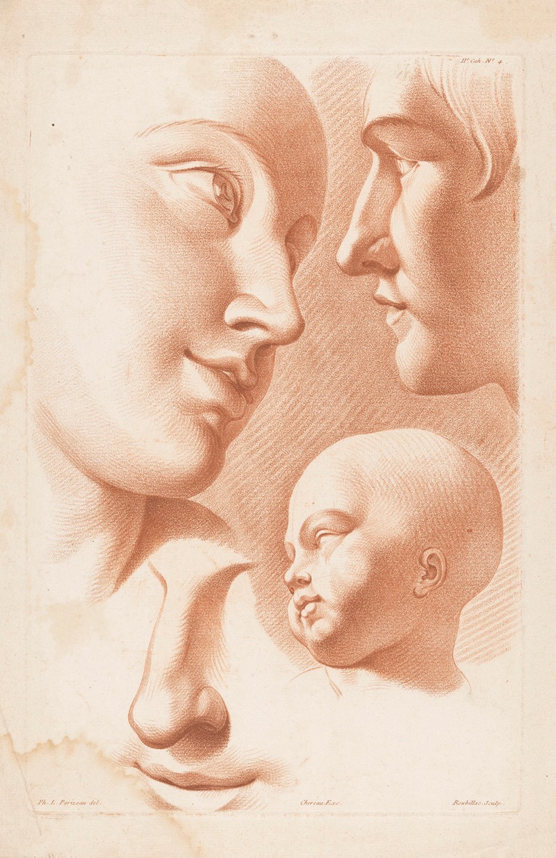 Louis-François Roubiliac - Heads of woman, man and child