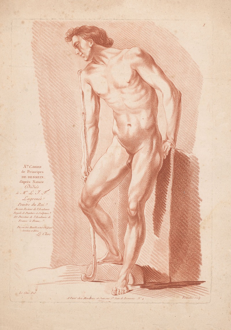 Louis-François Roubiliac - Standing male nude