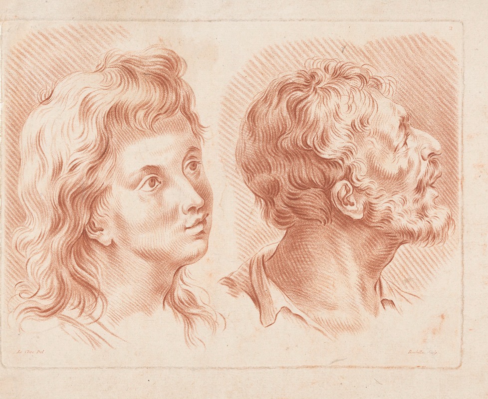 Louis-François Roubiliac - Two men’s heads