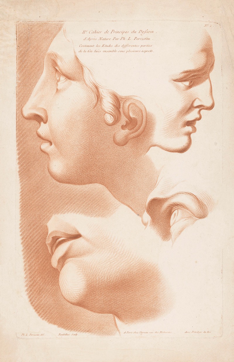 Louis-François Roubiliac - Two women’s faces, mouth and eye