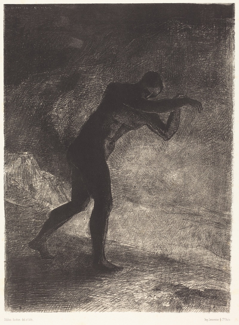 Odilon Redon - Et l’homme parut, interrogeant le sol d’ou il sort et qui l’attire, il se fraya la voie vers