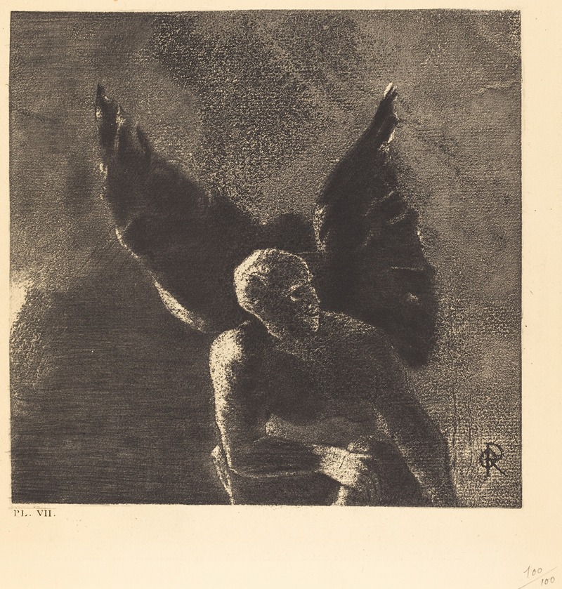 Odilon Redon - Gloire et louange a toi, satan, dans les hauteurs du ciel ou tu regnas, et dans les profondeurs de l’enfer, ou vaincu, tu reves en silence!