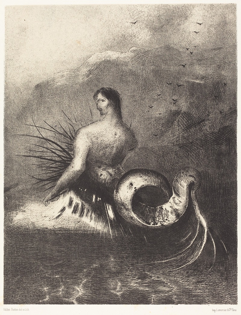 Odilon Redon - La sirene sortit des flots vetue de dards