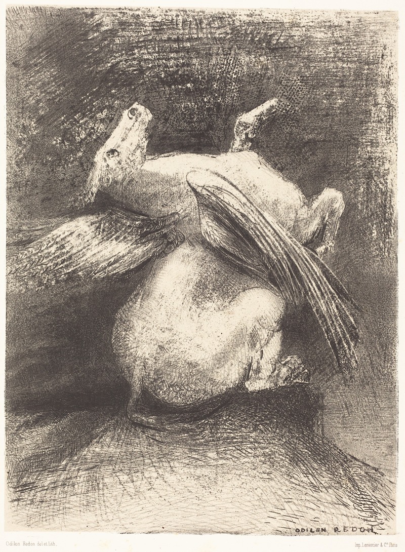 Odilon Redon - L’Aile impuissante n’eleva point la bete en ces noirs espaces