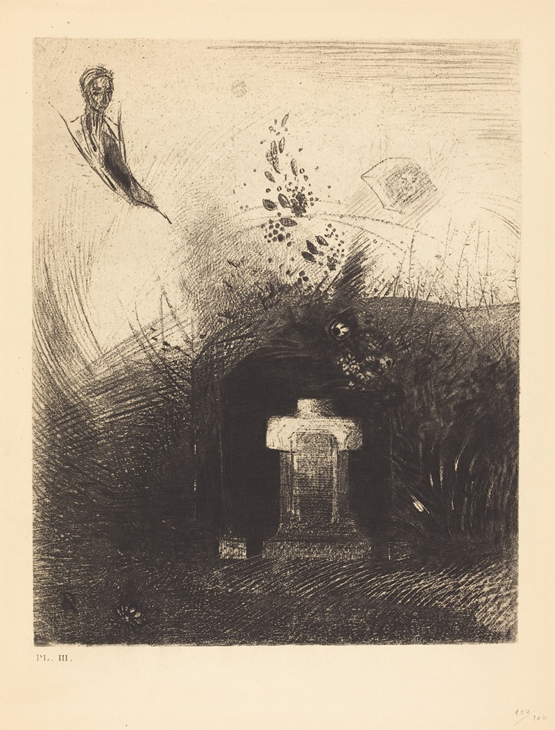 Odilon Redon - Si par une nuit lourde et sombre, un bon chretien, par charite, derriere quelque vieux decombre, enterre votre corps voute