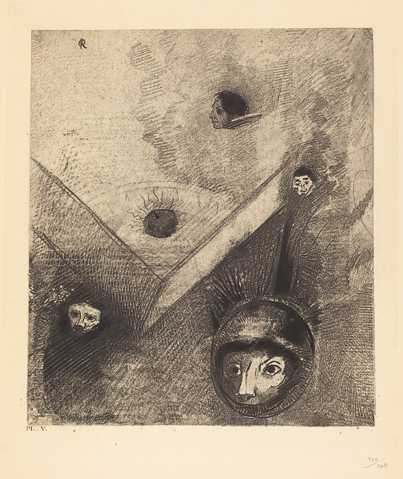 Odilon Redon - Sur le fond de nos nuits dieu de son doigt savant dessine un cauchemar multiforme et sans treve