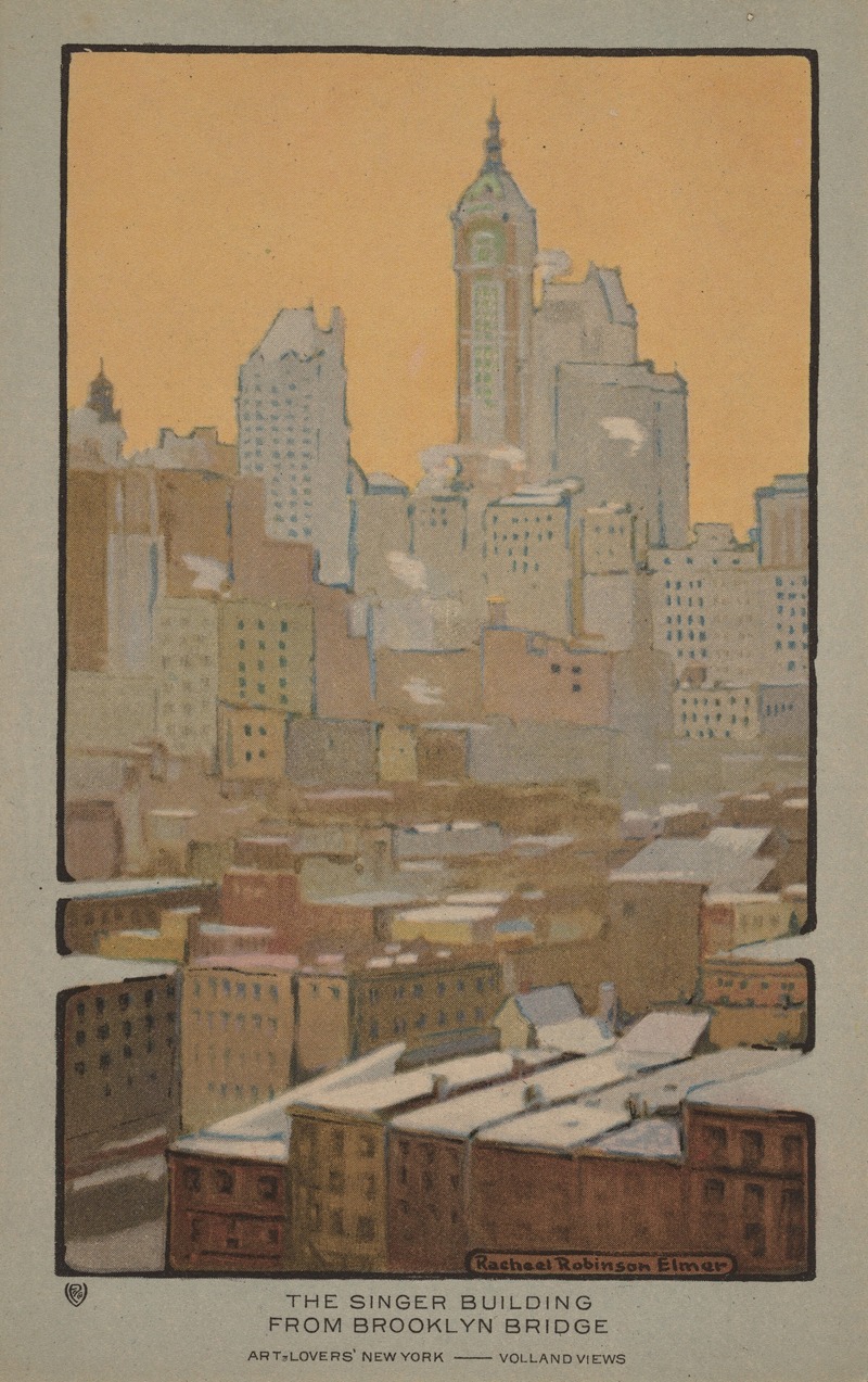 Rachael Robinson Elmer - The Singer Building from Brooklyn Bridge