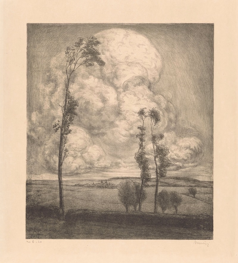 Simon Moulijn - Wolken boven glooiend landschap