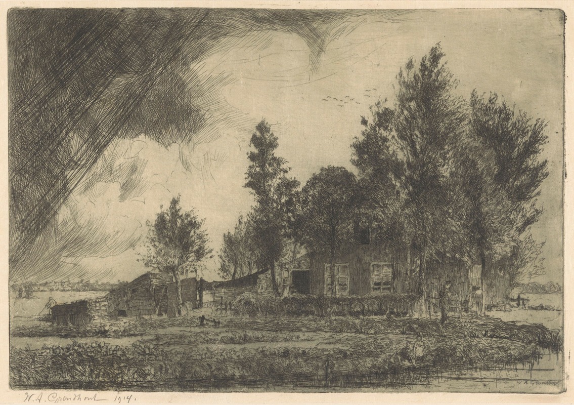 Willem Adrianus Grondhout - Boerderij bij Voorburg