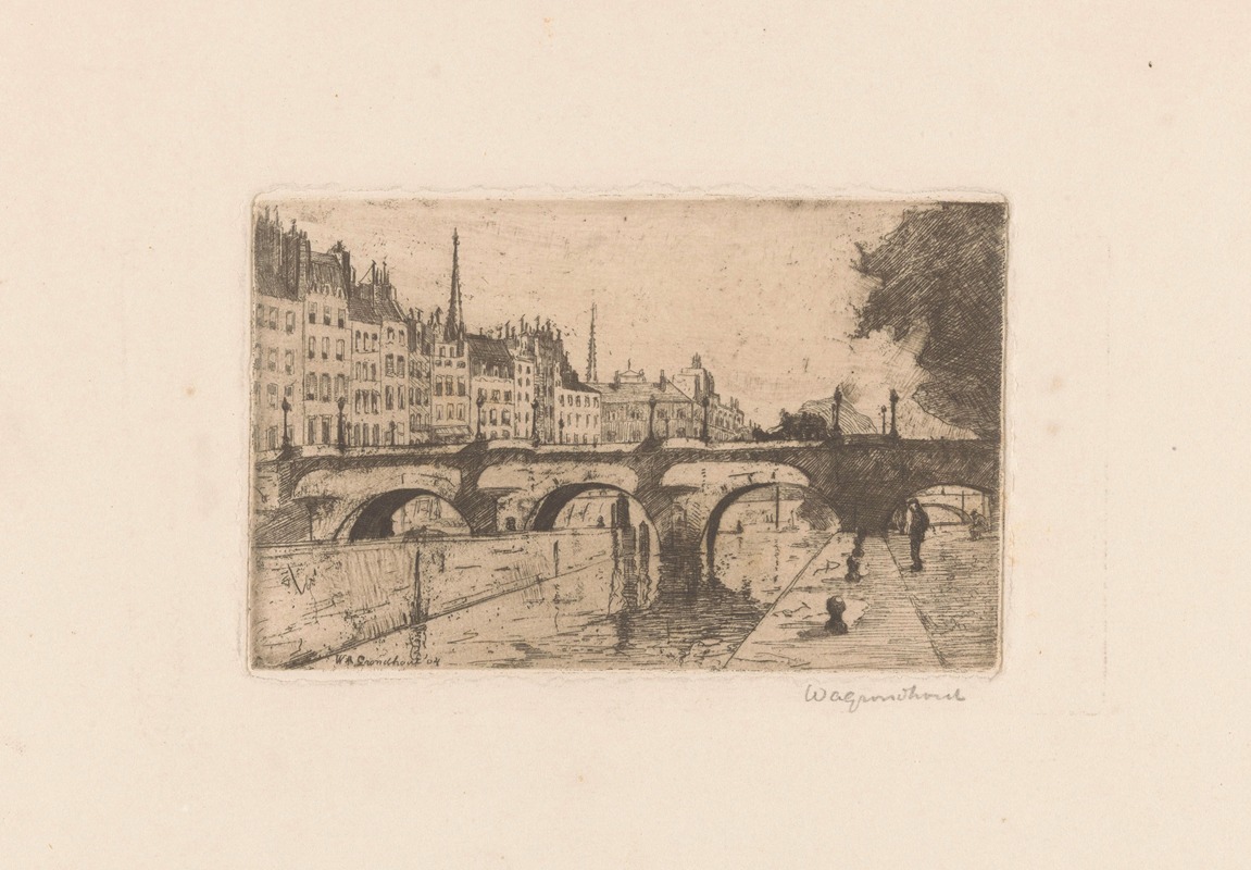 Willem Adrianus Grondhout - Brug over de Seine in Parijs